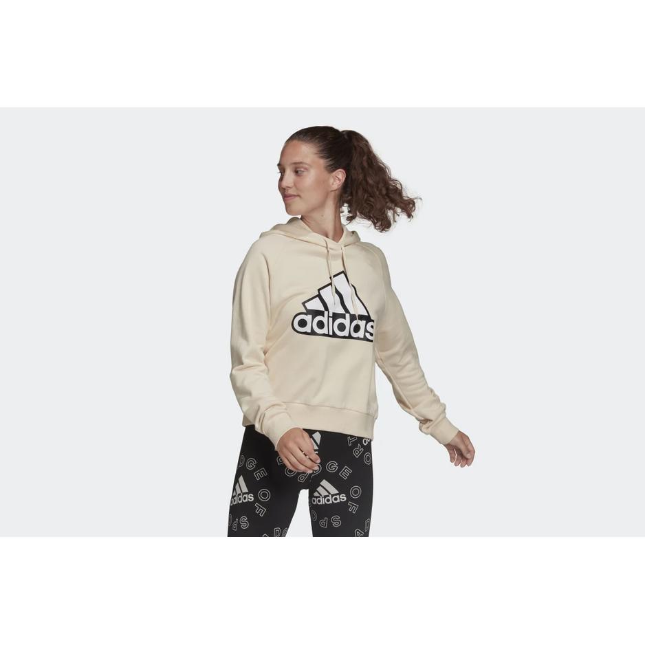 Bluza adidas Essentials Outlined Logo Hoodie HC9179 - beżowa