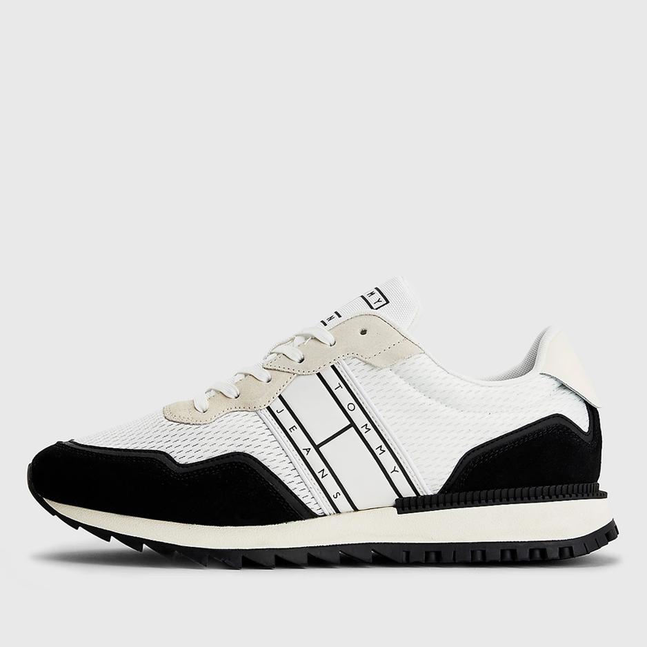 Buty Tommy Jeans Runner EM0EM01167-BDS - biało-czarne