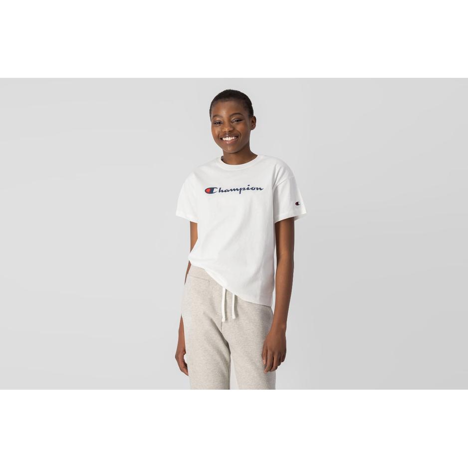 Koszulka Champion Boxy Fit Big Script Logo 115351-WW001 - biała