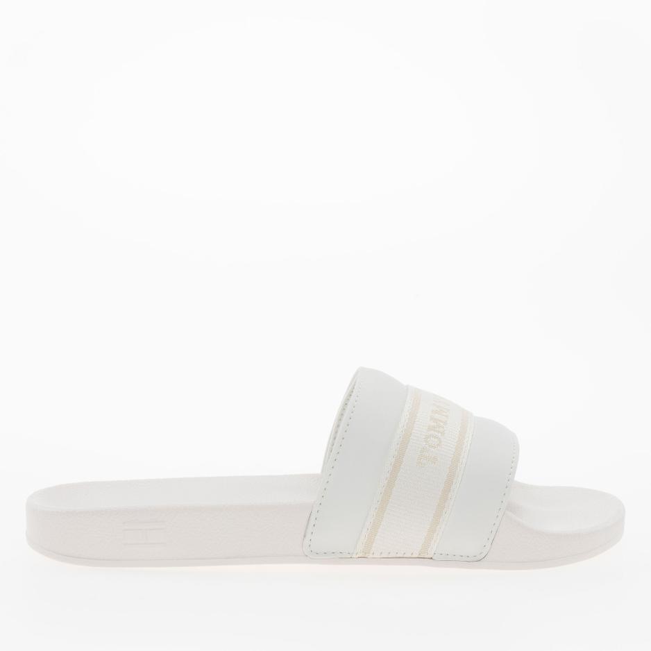 Klapki Tommy Hilfiger Poolside With Webbing Slide FW0FW08529-YBL - białe