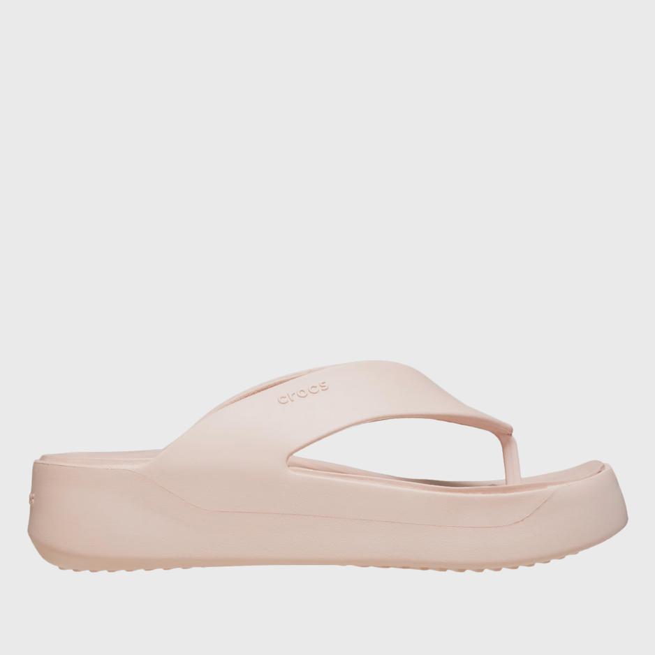 Klapki damskie Crocs Getaway Platform Flip 209410-6UR - beżowe