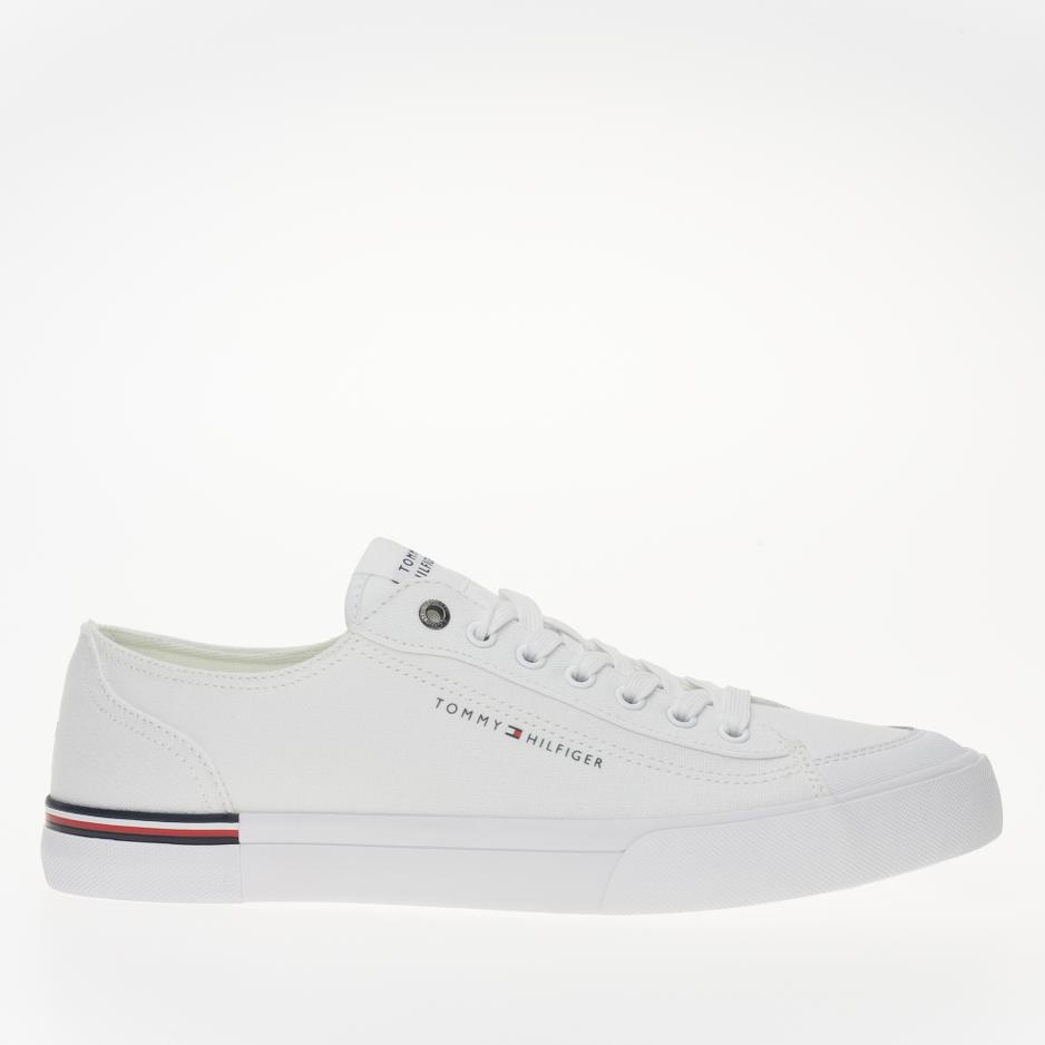 Buty Tommy Hilfiger Corporate Vulc Canvas FM0FM04954-YBS - białe