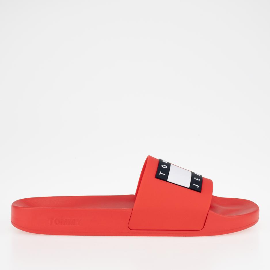 Klapki Tommy Jeans Pool Slide EM0EM01191-XNL - czerwone