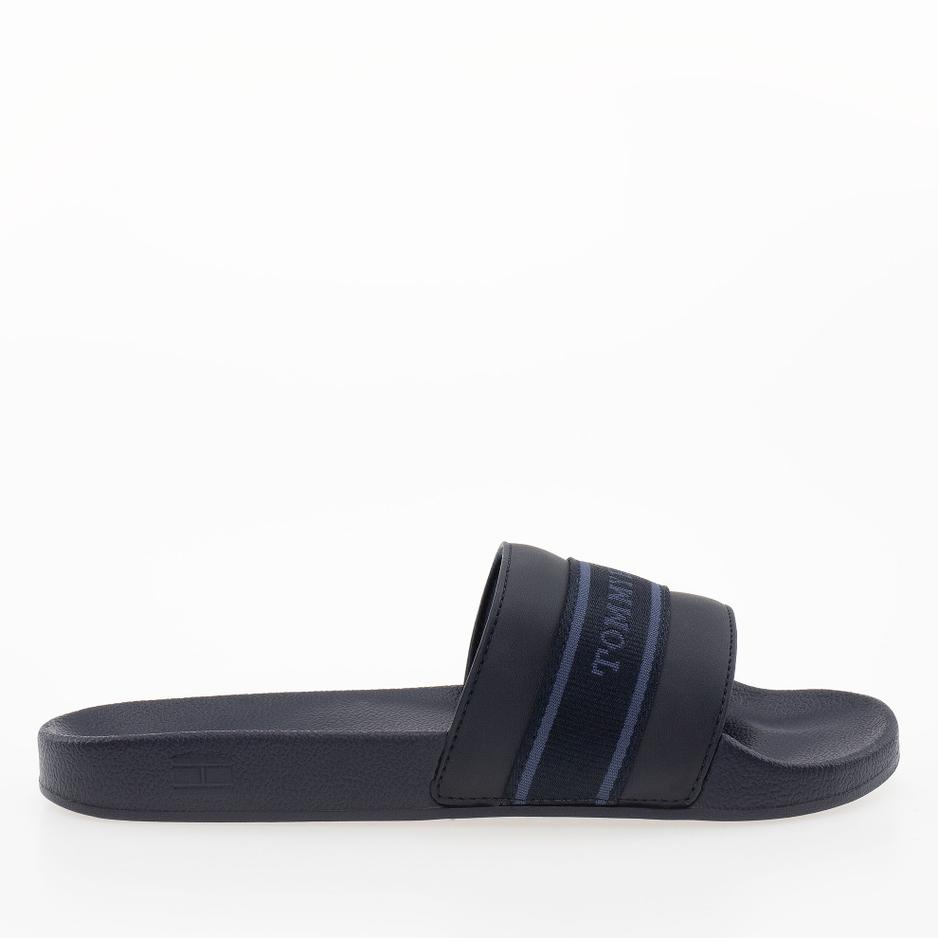 Klapki Tommy Hilfiger Poolside With Webbing Slide FW0FW08529-DW6 - czarne