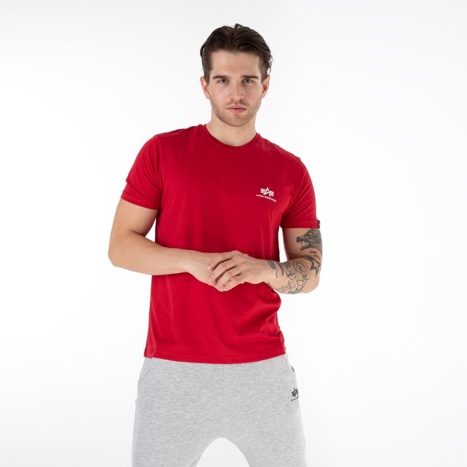 Koszulka Alpha Industries Basic T Small Logo 188505328 - czerwona
