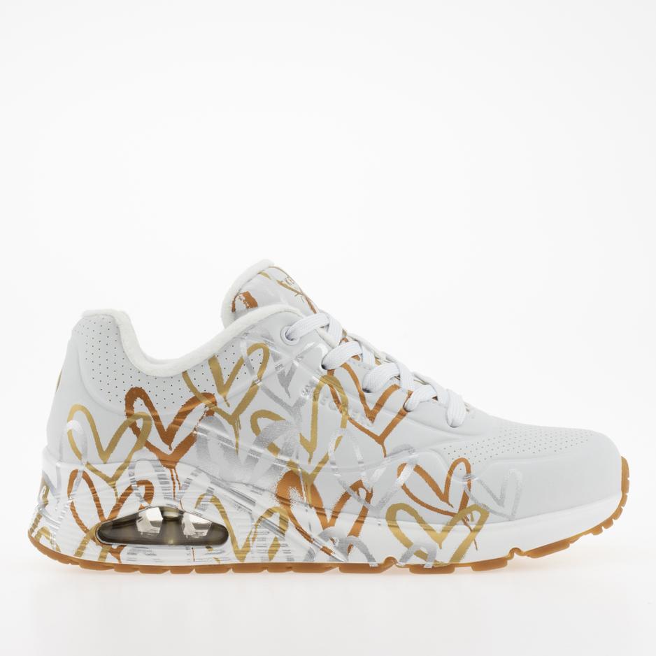 Buty Skechers Uno Metallic Love 155523WTGD - białe