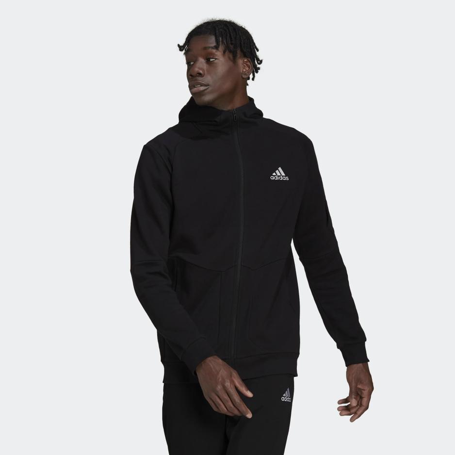 Bluza adidas Essentials 4 Gameday Full-Zip Hoodie HE1811 - czarna