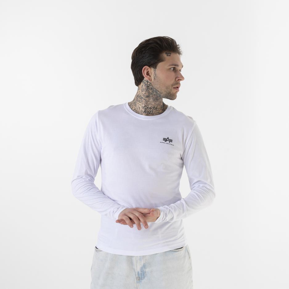 Koszulka Alpha Industries Basic LS Small Logo 19851709 - biała