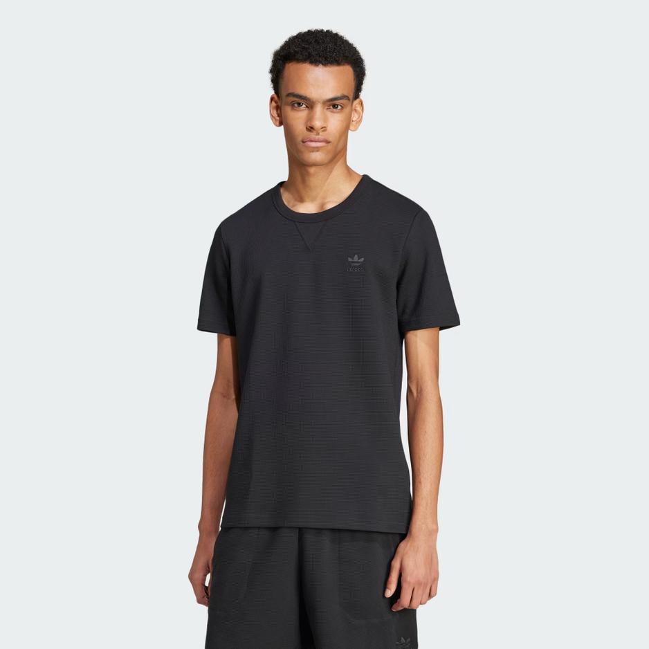Koszulka adidas Originals Trefoil Essentials Waffle IW5804 - czarna