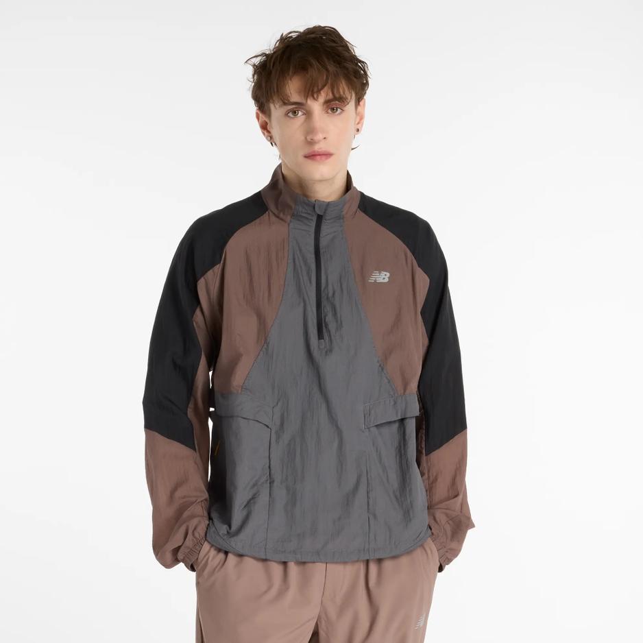 Kurtka męska New Balance MO53206EAS - brązowa