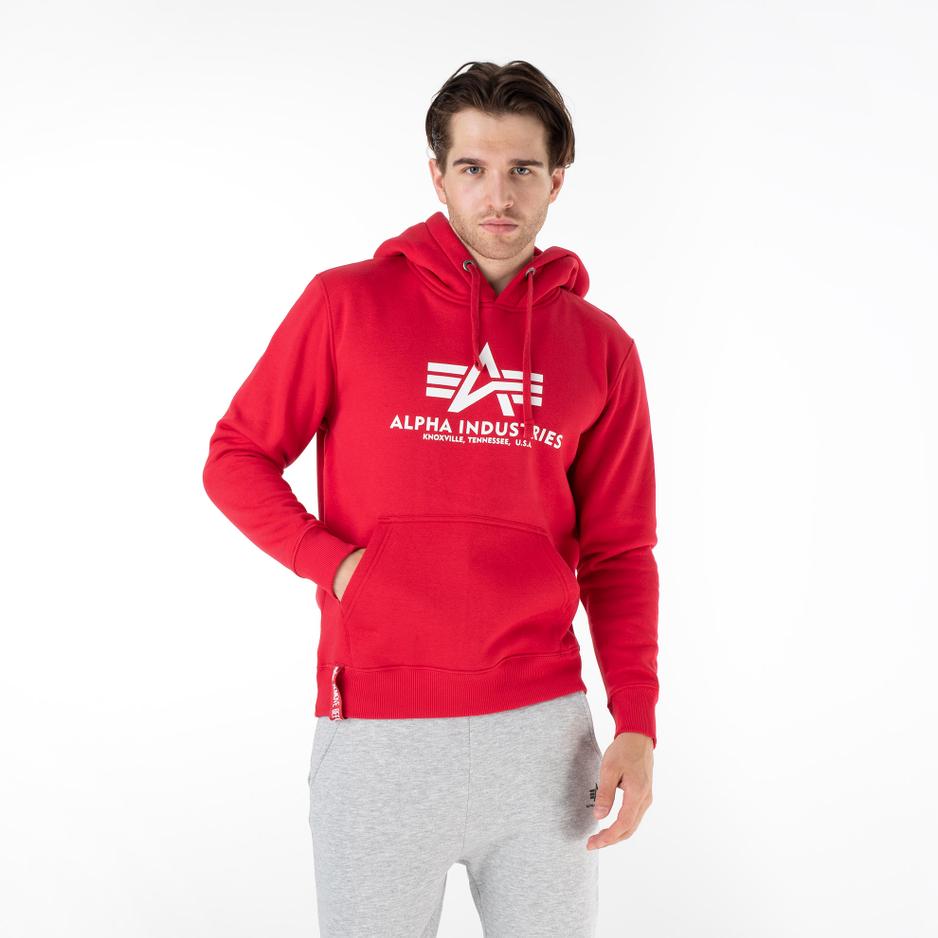 Bluza Alpha Industries Basic Hoody 178312328 - czerwone