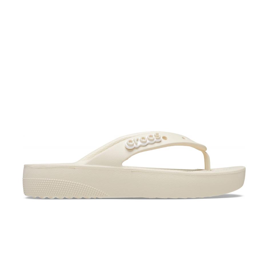 Klapki Crocs Classic Platform Flip 207714-2Y2 - kremowe
