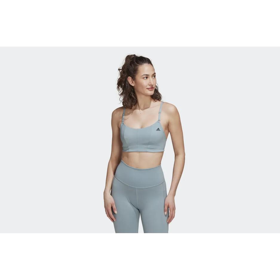 Biustonosz sportowy adidas  Yoga Studio Light-Support  HF2269 - niebieski