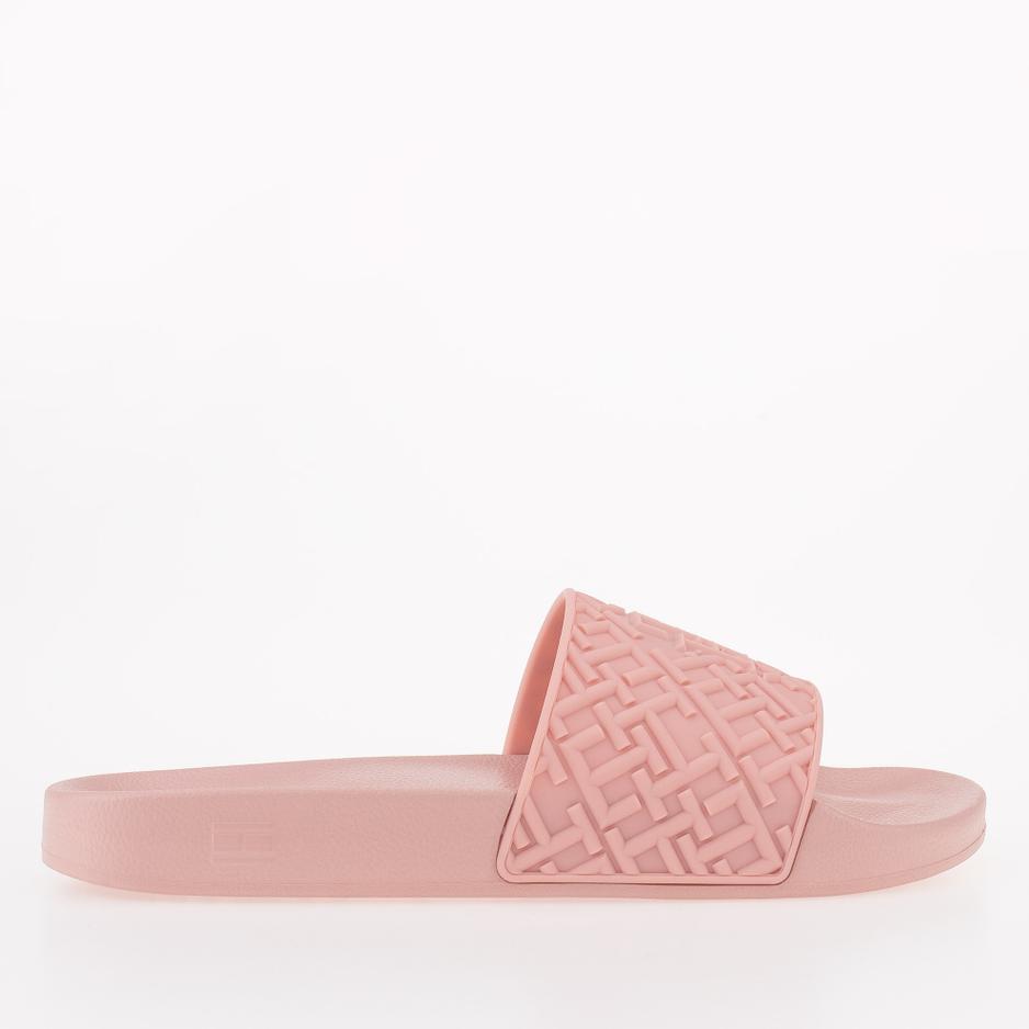 Klapki Tommy Hilfiger Monogram Pool FW0FW06987-TQS - różowe