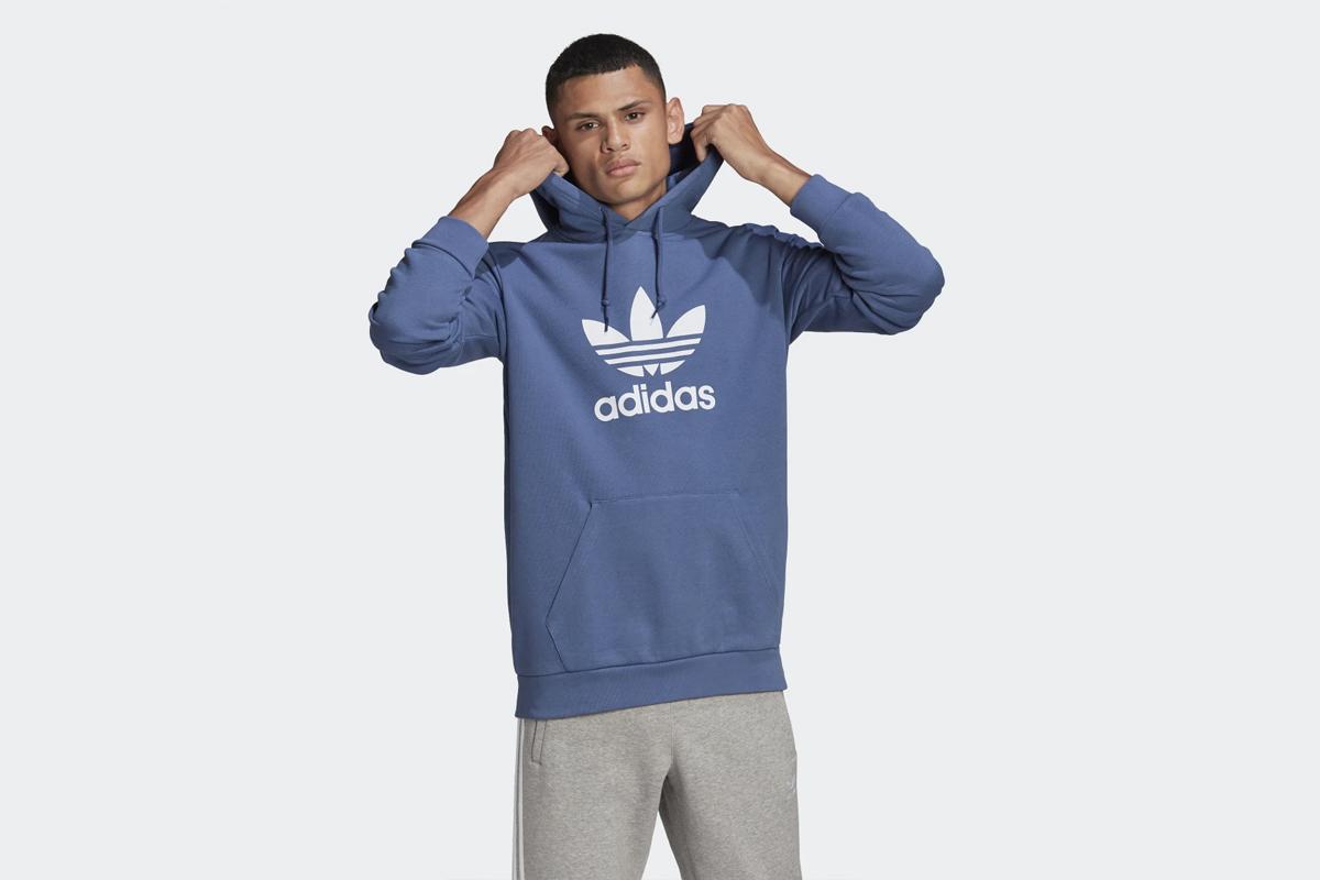 Bluza adidas Originals Trefoil Hoodie GN3460 męska, niebieska