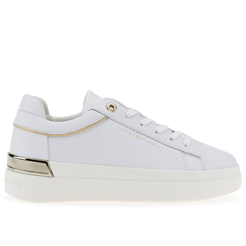 Buty Tommy Hilfiger Lux Metallic Cupsole FW0FW07030-YBS - białe
