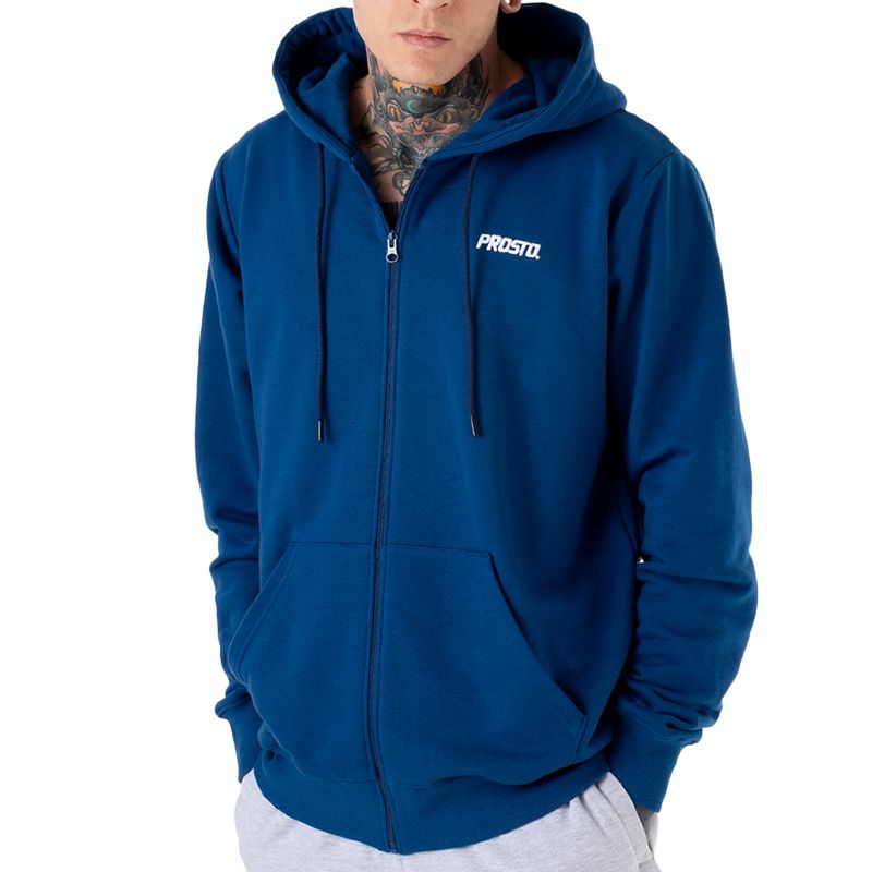 Bluza Prosto Klasyk Zip Hoodie Bazik KL231MSWE2033 - niebieska
