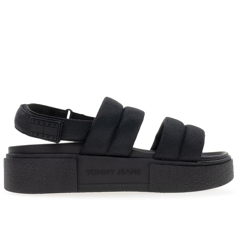 Klapki Tommy Jeans Flatform Sandal EN0EN02802-BDS - czarne