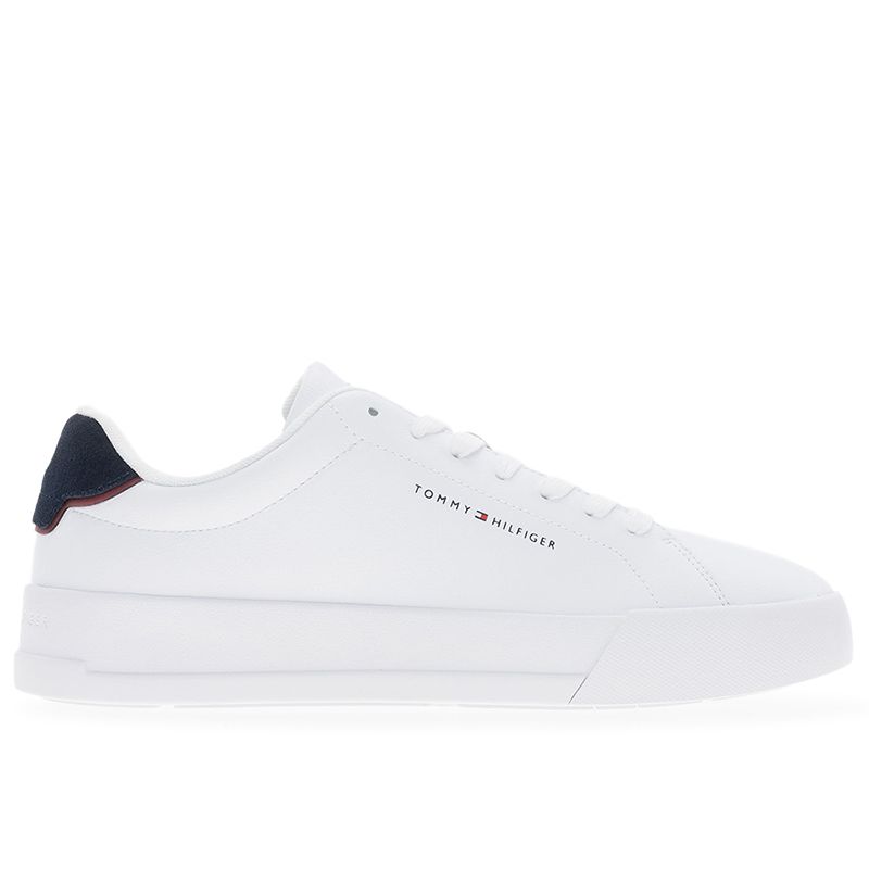 Buty Tommy Hilfiger Court Leather Detail FM0FM05367-0LD - białe
