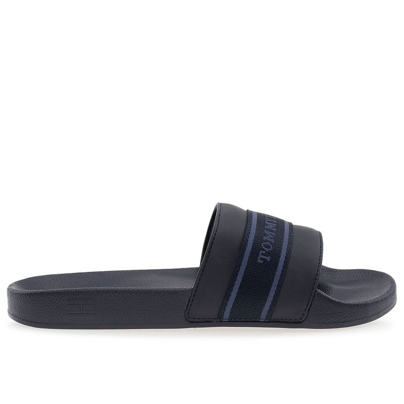 Klapki Tommy Hilfiger Poolside With Webbing Slide FW0FW08529-DW6 - czarne