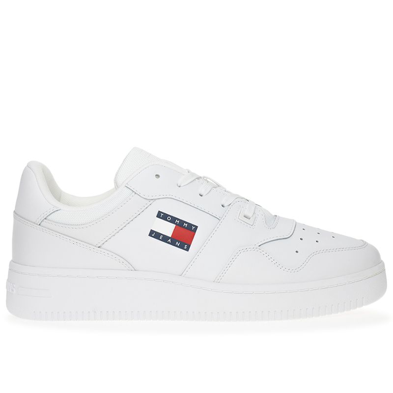 Buty Tommy Jeans TJM Retro Basket Ess EM0EM01395-YBR - białe
