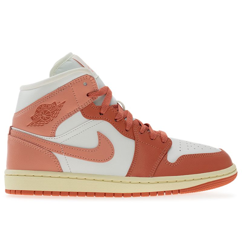 Buty damskie Nike Air Jordan 1 Mid BQ6472-180 - biało-pomarańczowe