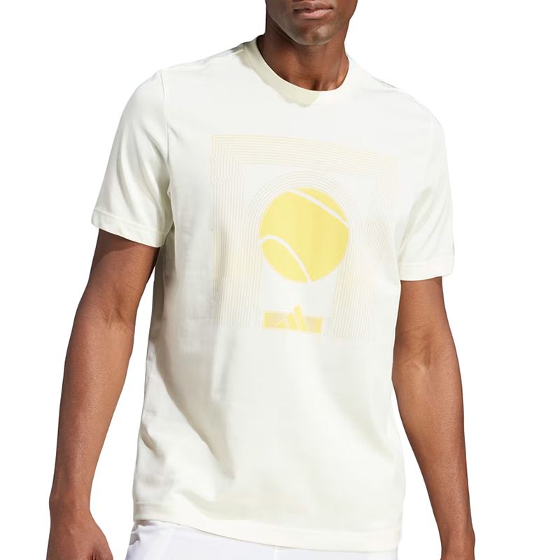 Koszulka Adidas Aeroready Tennis Arc De Ball Is2414 - Biała Męski Średni