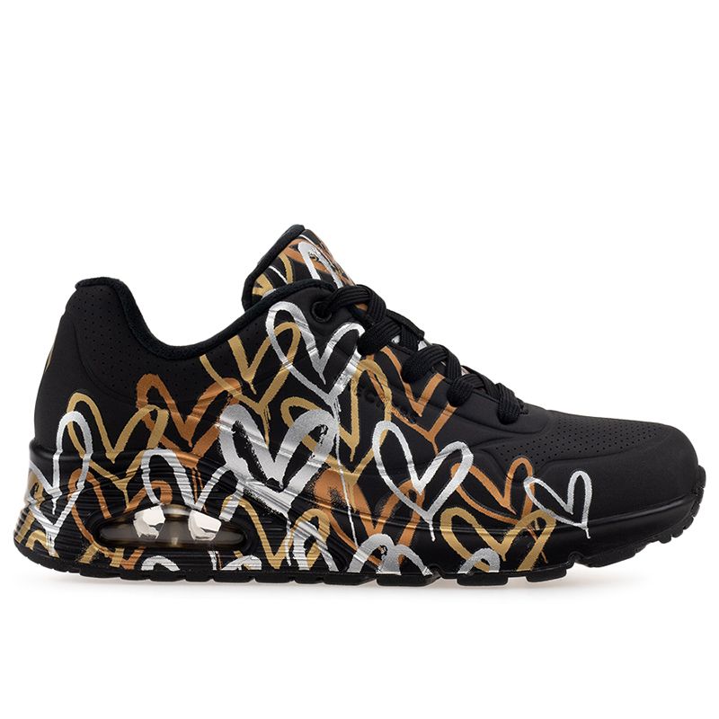 Buty Skechers Uno Metallic Love 155523BKGD - czarne