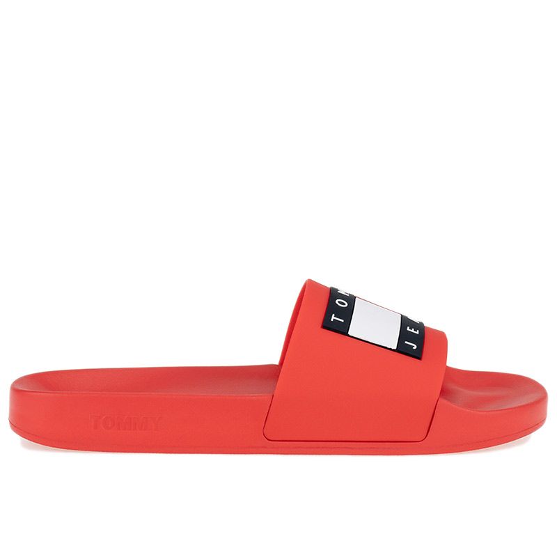 Klapki Tommy Jeans Pool Slide EM0EM01191-XNL - czerwone