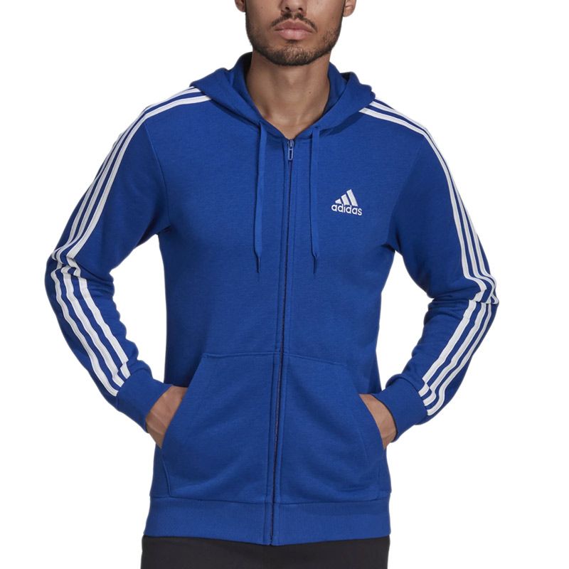 Bluza adidas Essentials French Terry 3-Stripes Full-Zip Hoodie HE4427 - granatowa