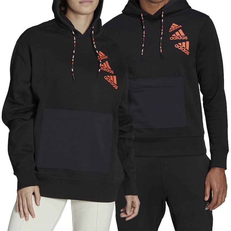 Bluza adidas Essentials BrandLove Fleece Hoodie HL9376 - czarne