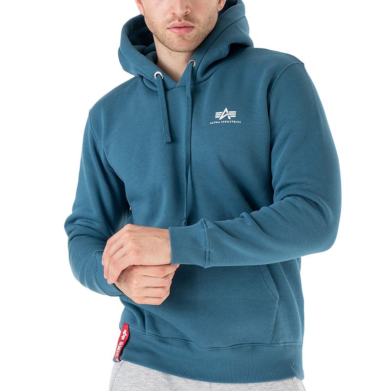 Bluza Alpha Industries Basic Hoody Small Logo 196318678 - niebieska