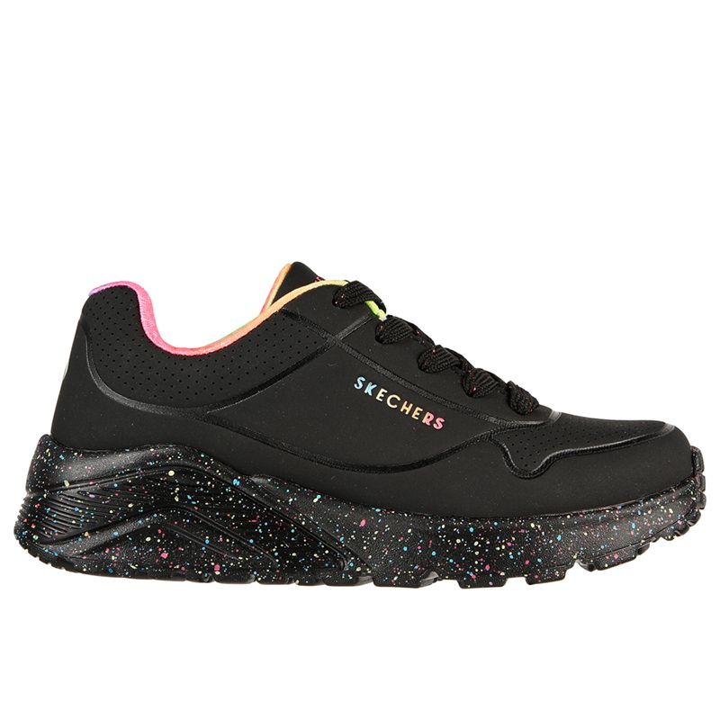 Buty dziecięce Skechers Uno Lite Rainbow Speckle 310456LBKMT - czarne