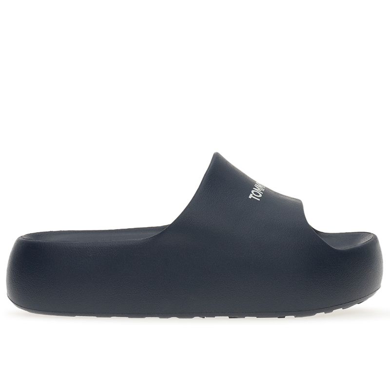 Klapki Tommy Jeans Chunky Flatform Pool Slides EN0EN02454-C1G - granatowe