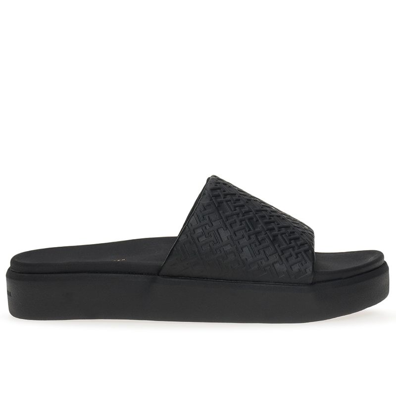Klapki Tommy Hilfiger Monogram Pool FW0FW07855-BDS - czarne