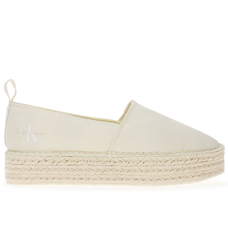 Buty Calvin Klein Platform Espadrille ML BTW YW0YW01378-0F9 - białe