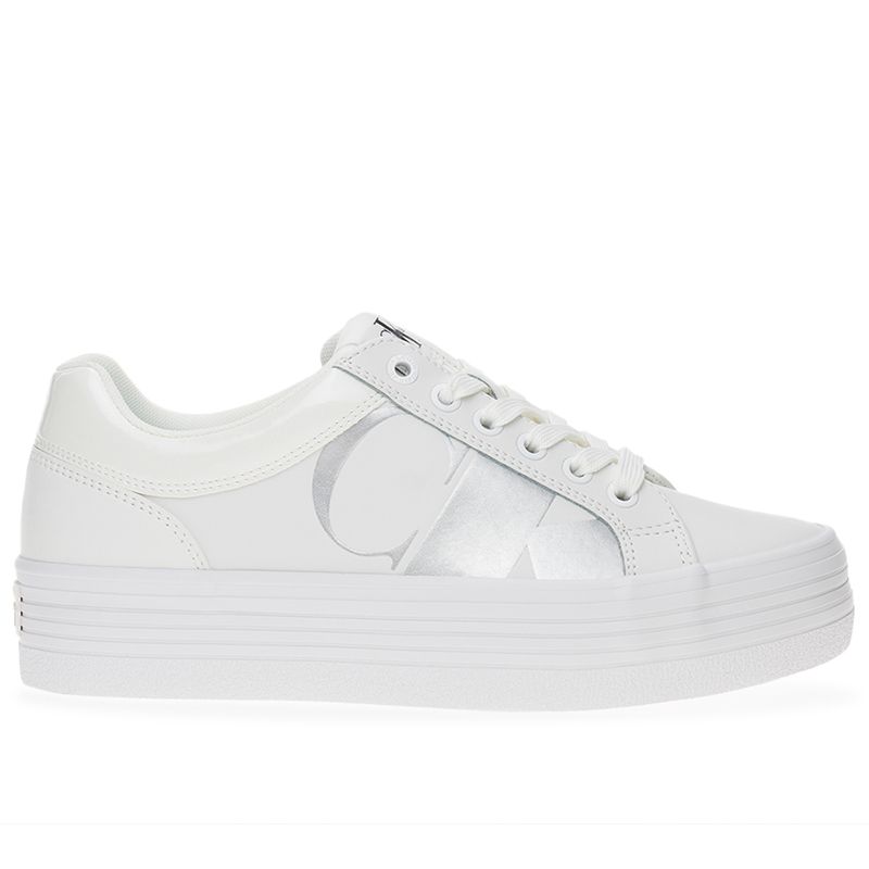 Buty Calvin Klein Bold Vulc Flatform Low Leather NBS MET YW0YW01414-01V - białe