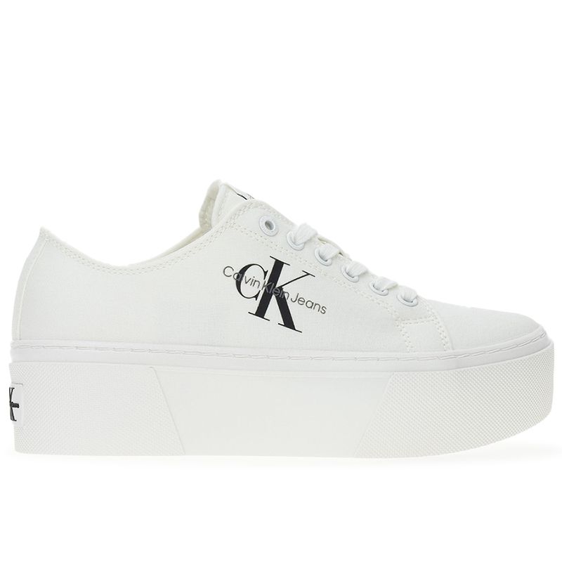 Buty Calvin Klein Vulc Flatform+ Cupsole Low YW0YW01033-01T - białe