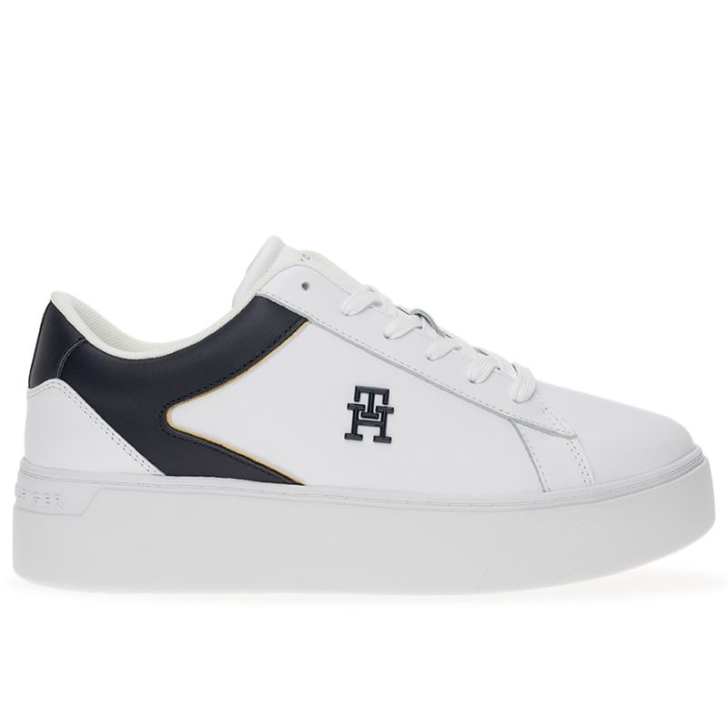 Buty Tommy Hilfiger Platform Court FW0FW07910-0K5 - białe