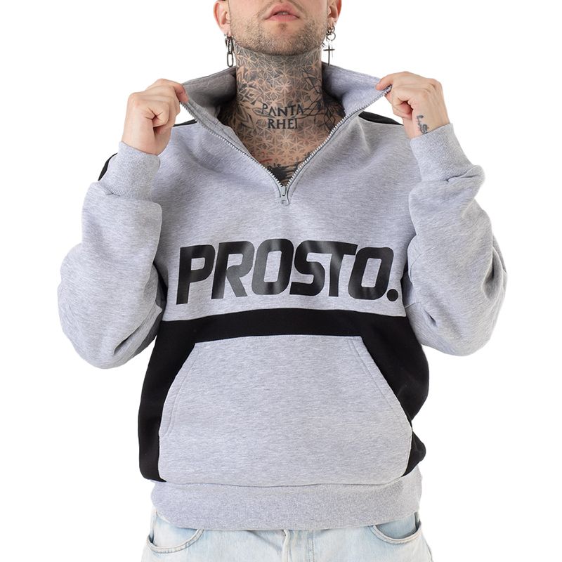 Bluza Prosto Klasyk Half Zip Wulk KL232MSWE3021 - szara