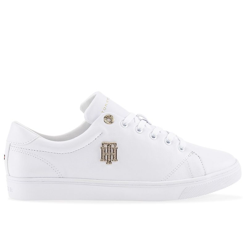 Buty Tommy Hilfiger TH Monogram Leather Cupsole Trainers FW0FW06523-YBR - białe
