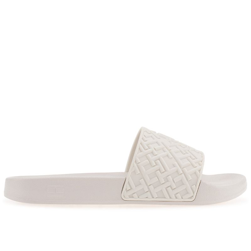 Klapki Tommy Hilfiger Monogram Pool FW0FW06987-AF4 - białe