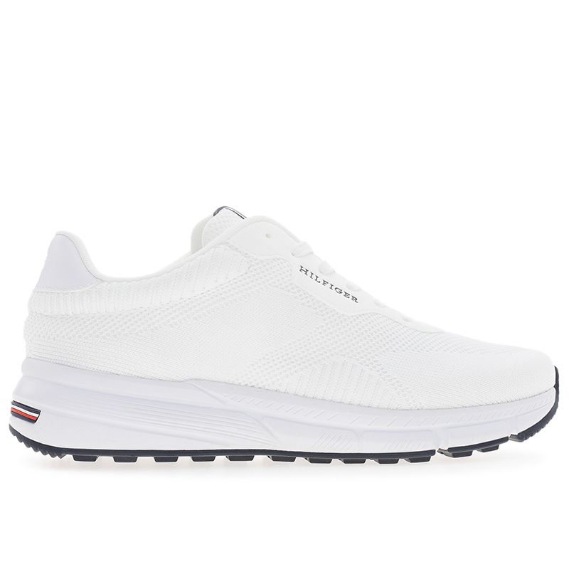 Buty Tommy Hilfiger Lightweight RWB Knit FM0FM05423-YBS - białe