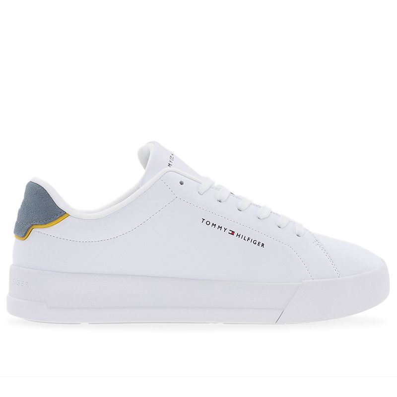 Buty Tommy Hilfiger Court Leather Detail FM0FM05367-PN6 - białe