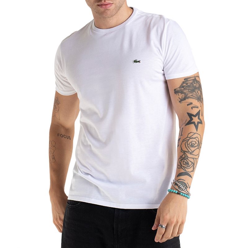 Koszulka męska Lacoste Crew Neck Pime Cotton Jersey TH6709-001 - biała