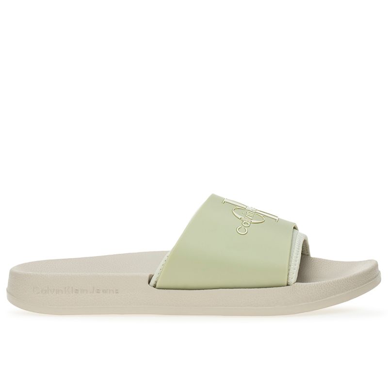 Klapki Calvin Klein Slide Monogram TPU YW0YW00585-0F4 - zielone