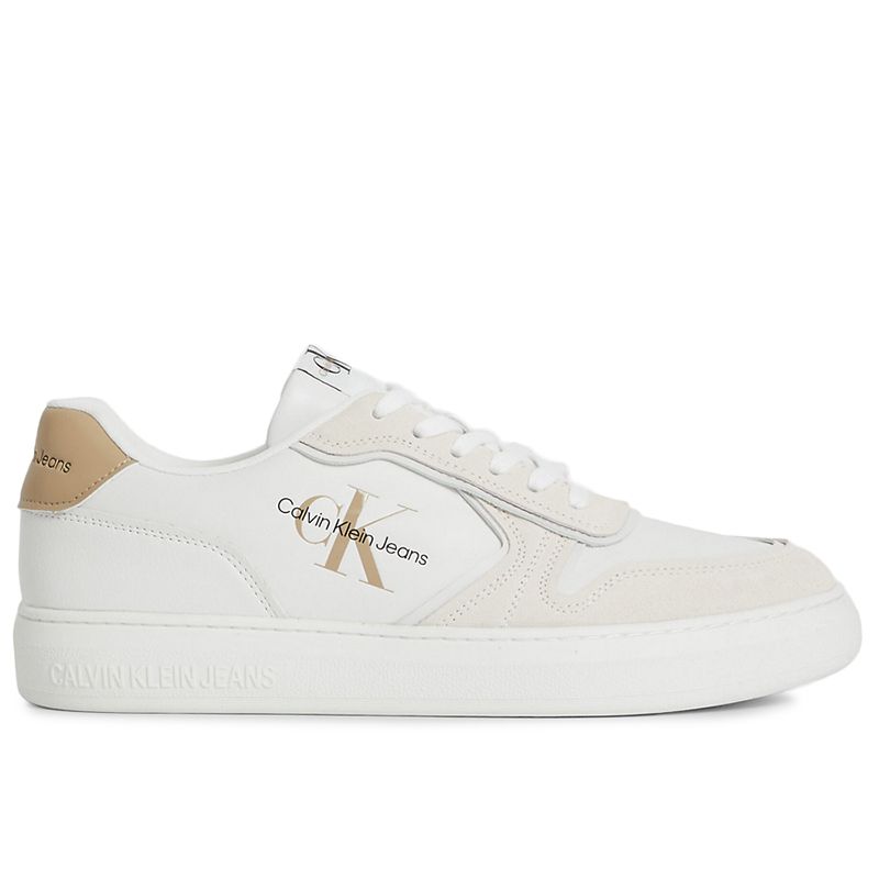 Buty Calvin Klein Casual Cupsole Irregular Lines YM0YM00606-0LA - biało-beżowe