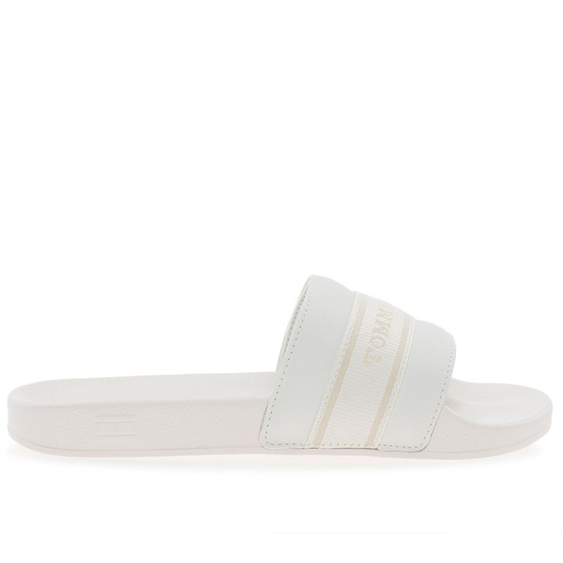 Klapki Tommy Hilfiger Poolside With Webbing Slide FW0FW08529-YBL - białe