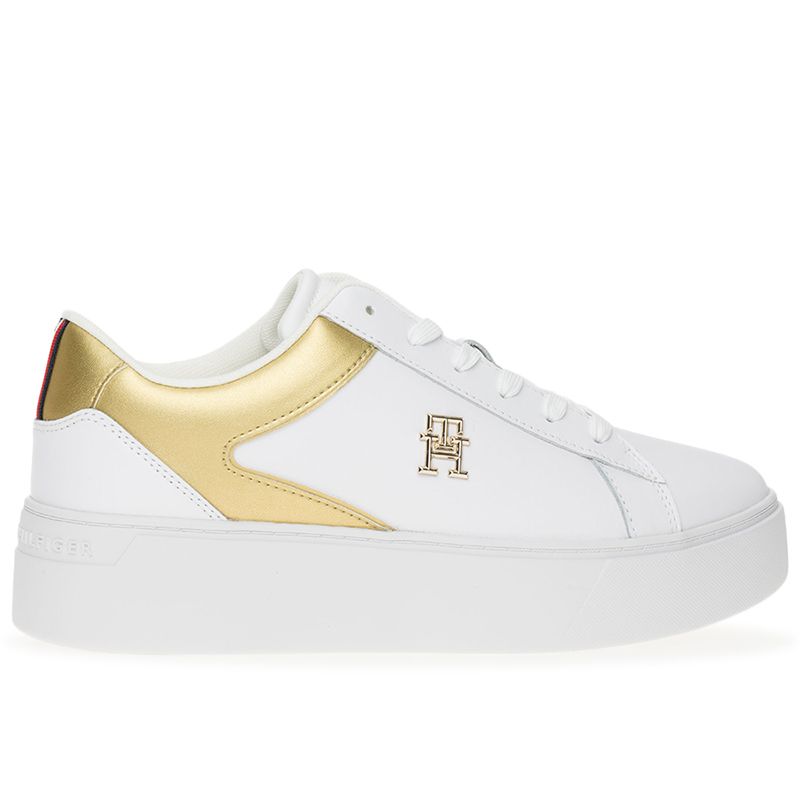 Buty Tommy Hilfiger Platform Court FW0FW08073-0K6 - białe