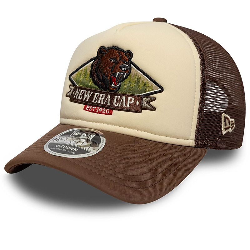 Czapka męska New Era Graphic 9FORTY M-Crown A-Frame Trucker 60771806 - brązowo-beżowa
